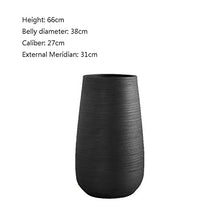 XUNTING Indoor Planters Ceramic Planters for Plant Containers, Garden Planters with Drainage Holes, Decorative Black Line Planters for Indoor and Outdoor Plants and Flowers Succulent pots(65cm)
