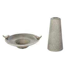 Calla IntelliSolar Light Cement Birdbath - Gray