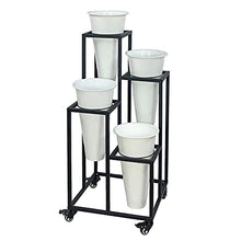 MIIKHI Plant Ladder Shelf Outdoor Rack for Plants Flower Cart Display Stand with Wheels Flower Holder Stand for Flower Shop