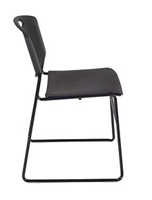 Romig 48 in. Round Adjustable Classroom Table Mahogany with 4 Zeng Stack Chairs Black