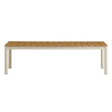 Modway Finn 63 Inch Outdoor Patio Dining Bench in Natural