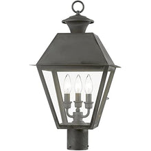 Livex Wentworth 3 Light Outdoor Post Top Lantern 22" Tall Black