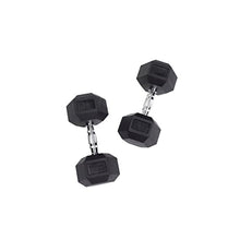 Body-Solid Rubber Hex Dumbbell Set 5-50 lbs Black
