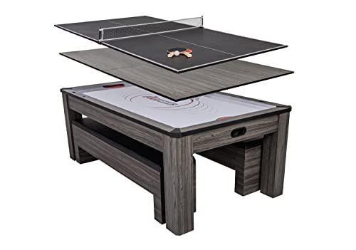 Atomic Northport 3-in-1 Dining Table with Air-Powered Hockey and Table Tennis Black - Northpoint - Air Hockey/Table Tennis