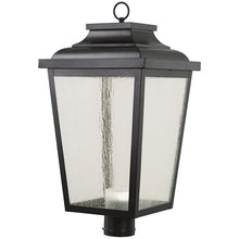 The Great Outdoors Irvington Manor LED XL Post Mount Light in Chelesa Bronze Finish with Clear Seeded Glass