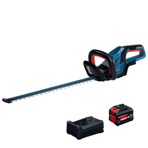 BOSCH GHE18V-60-2N 18V Cordless Hedge Trimmer, 24-Inch Blade with Lightweight Design (Battery and Charger Kit Included)