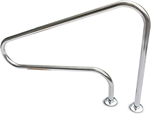 MSHOSAC Stainless Steel Inground Pool Stair Rail with Quick Mount Base Plate, 1.0mm Thick, Safe & Durable, Easy Access for Swimming Pool