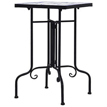 KNORRS Mosaic Side Table Ceramic - Handcrafted Decorative Accent for Indoor and Outdoor Spaces - Sturdy Iron Frame with Colorful Tile Design (Color : Blue, Size : 13.8" x 13.8" x 22" (W x D x H))