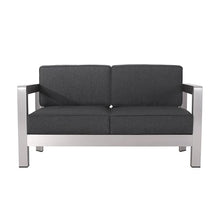 Christopher Knight Home Pismo Outdoor 4-Seater Aluminum Conversation Set with Fire Pit Silver + Dark Gray