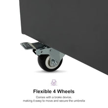 OROTLECT 660 Lbs High Capacity Heavy-duty Cantilever Offset Patio Umbrella Base With 4 Lockable Wheels Steel Weighted Base