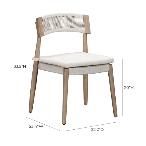 Tov Furniture Gata Cream Outdoor Dining Chair Set of 2 Cream