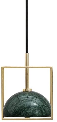 zhongheng 4.7inch Pendant Lights Kitchen Island,White Pendant Light, Marble Shade Brass Lighting Fixtures for Bedroom Bathroom Dining Room Living Room(Green)