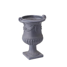 Christopher Knight Home Gary MGO Round Planters Set of 2, Outdoor Flower Pots with Floral Relief Carvings, Classical Garden Urn with Drainage Hole, Patio Urn Planters for Garden, No Assembly, Black