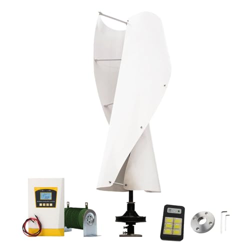 2000W/4000W/8000W/10000W 12V/24V/48V Wind Turbine Generator Kit with Hybrid MPPT Charge Controller Off Grid System Low Wind Speed Noiseless Maglev with Clip Garden Light(White,10000w,48V)