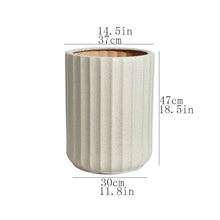 WOAITIANTIAN Flower Pots Outdoor Round with Streaks Plant Pot Rough Pottery Planter with Drainage Holes