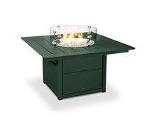 Polywood® 42 Inch Square Fire Pit Table, Green - Fire Pit Seating & Furniture, Firepit Decor