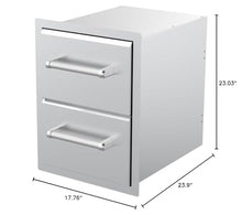 SPIRE Vertical Built-in Double Drawers, Stainless Steel, Universal Mount
