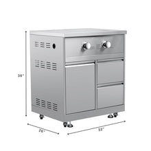 KoolMore 32 in. Outdoor Kitchen Liquid Propane Side Burner with Bottom Cabinet in Stainless-Steel (KM-OKS-SBC)