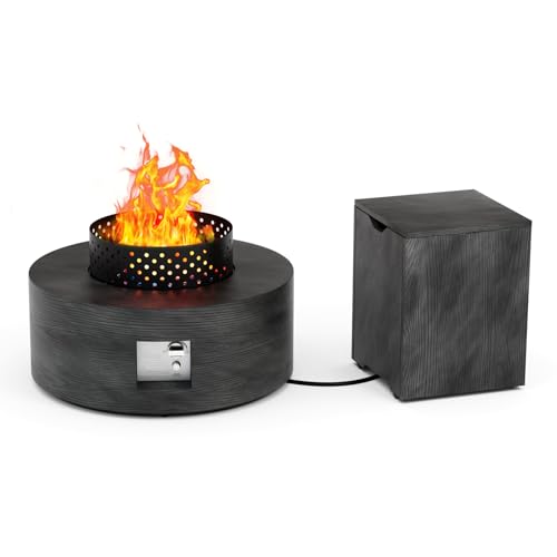 2-Piece 30" Propane Fire Pit Table for Outside Patio with Hidden Tank Table