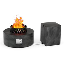 2-Piece 30" Propane Fire Pit Table for Outside Patio with Hidden Tank Table