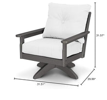 POLYWOOD® Vineyard Deep Seating Swivel Chair in Slate Grey/Natural