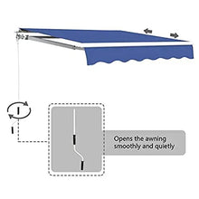 Retractable Patio Awning, Manual Deck Awning Sunshade Shelter With Crank Handle And Water-Resistant Polyester, Retractable Canopy For Yard, Porch, Balcony ( Color : Navy blue , Size : 16.4x11.5FT/5x3.