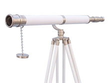 Handcrafted Nautical Decor Galileo Telescope 65" Brushed Nickel