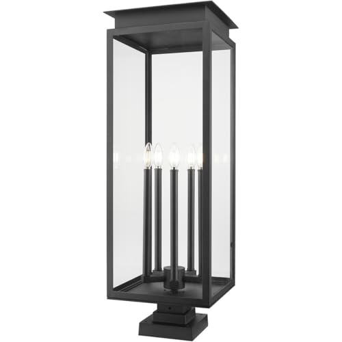 Z-Lite 5018PHXLS-SQPM Nova 5 Light 37" Tall Pier Mount Post Light - Black