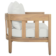 SAFAVIEH Outdoor - Owen Bench + Table Set - Oak Solid Wood & Ivory Cushion - Weather Resistant - Ideal for Patio, Deck, Backyard (PAT7086B)