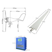 3000W Wind Turbine Generator 12V 24V 48V Windmill With MPPT Controller Power Supply Kit Solar Complementary Permanent Magnet Wind Turbine Generator Home Project Use Street Lighting ( Color : 48V )