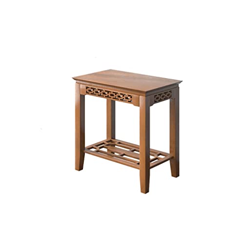 Bonsai Pedestal Vase Pedestal Stands Indoor Pot Rack Floor-to-ceiling Living Room Pot Rack Retro Carved Wooden Plant Rack Balcony Shelf Flower Pot Shelf Planter Stand Plant Holder ( Color : Rectangle