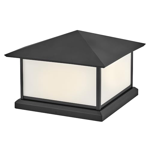 Hinkley Walter Large Pier Mount Lantern, Low Voltage Textured Black
