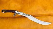 EGKH 24" Handmade Carbon Steel Blade Survival Machete Knife for Hunting Camping Bushcraft with Rosewood Handle and Leather Sheath - Tempered, Sharpened, Ready to Use