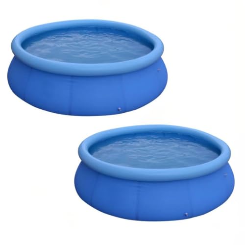 12ft x 30in Round Inflatable Above Ground Swimming Pool (2 Pack), Blue