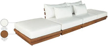 Meridian Furniture 111White-S4C Mirella Collection Modern | Contemporary Outdoor Patio 4pc. Modular Sofa with Solid Teak Frame, Water Resistant Fabric, 148" W x 38" D x 27" H, White