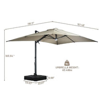 OROTLECT 10x13ft 360°Rotation Square Cantilever Patio Umbrella with Base & Bluetooth Audio Ambient Light