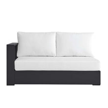 Modway Tahoe Aluminum Modular Left-Facing Outdoor Patio Loveseat in Gray White with Weather-Resistant Cushions, Couch for Garden Backyard, Poolside