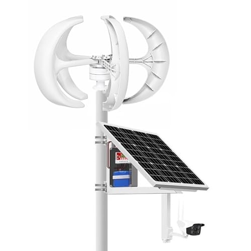 HYZHANHONG 220V, 10000W 12/24V/48V Lantern Type 5-Blade Vertical Axis Wind Turbine Generator Controller Solar Panels Wind Turbine Generator Kit (48V)