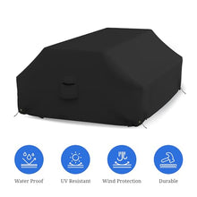 Covers & all Picnic Table Cover, 12 Oz Waterproof UV & Weather Resistant Protector, Outdoor Patio Table Bench Outside Furniture Cover with Air Vents & Drawstrings (98”L x 63”W x 37”H, Black)