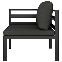 ZQQLVOO 9 Piece Patio Lounge Set with Cushions Aluminum Anthracite, Outdoor Bistro Set, Balcony Furniture Set, Outdoor Bistro Table and Chairs Set for Yard Backyard Lawn Porch Poolside Balcony