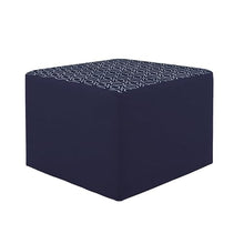 FDP 24" Square Oversized Outdoor Ottoman Featuring Sunbrella Two-Tone - Weather-Resistant, Fade-Resistant, Fully Assembled Patio Furniture for Backyard or Poolside Seating, 18" H - Indigo/Navy