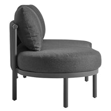 Modway Porta 2-Piece Outdoor Modular Sofa Set in Charcoal Anthracite – Modular 127 Inch Outdoor Sofa with Aluminum Frame, Woven Rope Detail, and Cushions
