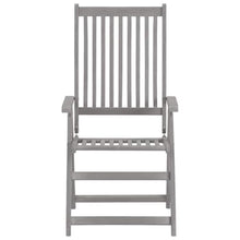 Solid Acacia Wood Gray Wash Finish 5 Position Reclining 3 Seat Set Grey