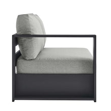 Modway Tahoe Aluminum Modular Left-Facing Outdoor Patio Loveseat Gray with Weather-Resistant Cushions, Couch for Garden Backyard, Poolside