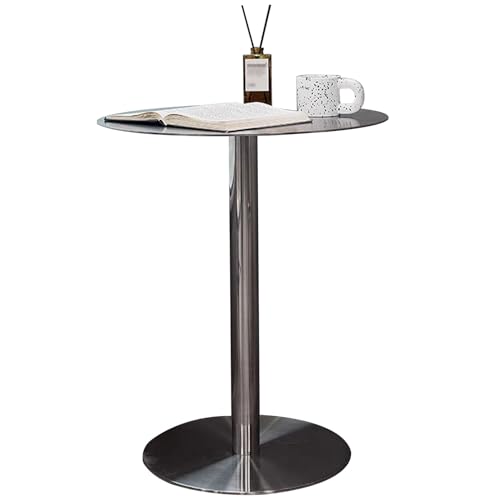 Stainless Steel Round Table Bistro Pub Furniture - Bar Table Kitchen Dining Table, Circular Chassis Design, Suitable for Bars, Coffee Shop, Balcony, Patio, 3 Height Available ( Size : 40x40x105cm )