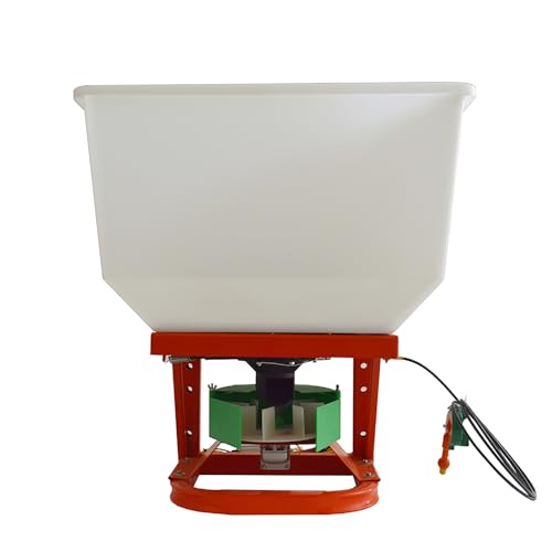 PreAsion ATV/UTV Seed Fertilizer Spreader Broadcast Spreader 265lbs Garden Farmer Tractor Spreader 12V Variable Easy Fix Fertilizer Hopper Dry Material Spreader