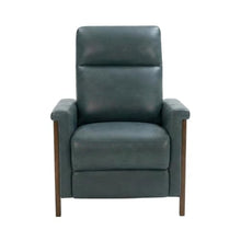 Starlight Canyon Home Leather-Upholstered Recliner with Push-Thru-Arms, Wall Hugger Reclining Chair for Living Room or Adults, Roma Bluegray