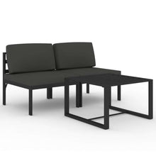 MNCVXAXG 3 Piece Patio Lounge Set with Cushions Aluminum Anthracite