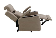 Lugo Power Motion Recliner w/Cup Holder in Camel Leather Aire