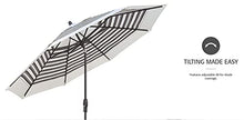 Treasure Garden 9ft Patio Umbrella - Outdoor Furniture Market Umbrella – Deluxe Auto-Tilt – Black Aluminum Frame (Sunbrella, Black)